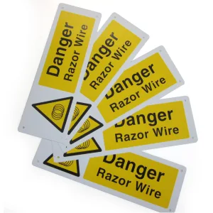 Razor Wire Warning Sign 74014
