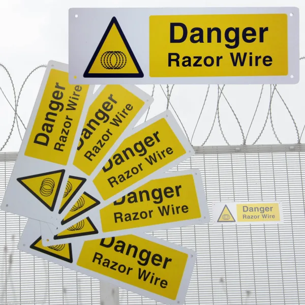 Razor Wire Warning Sign 74014 - Actiasgear