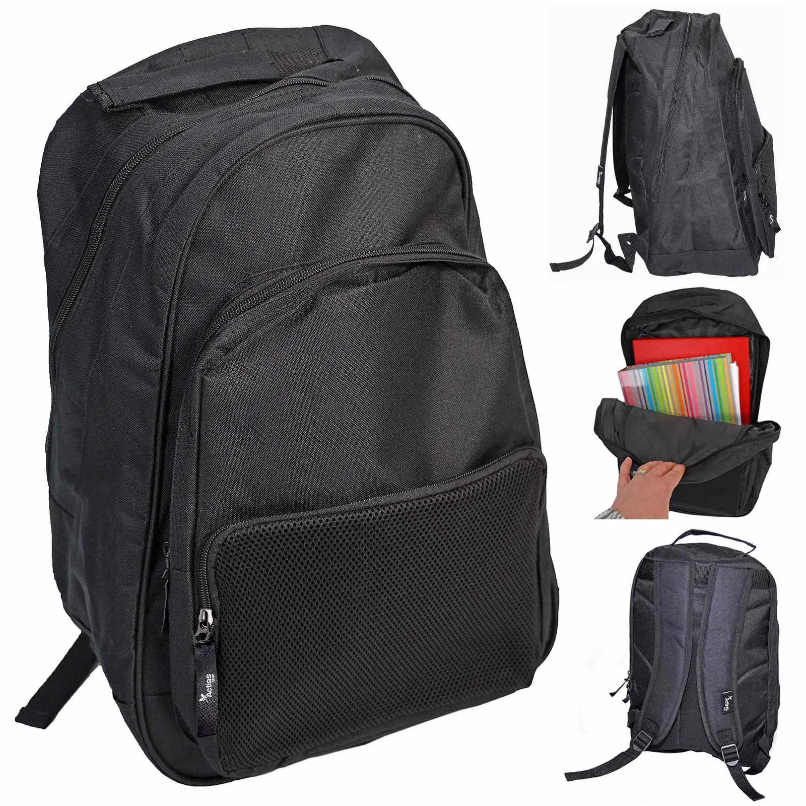 Actiasgear Lightweight Large Foldable Backpack Black School Work Rucksack 67968 - Image 5