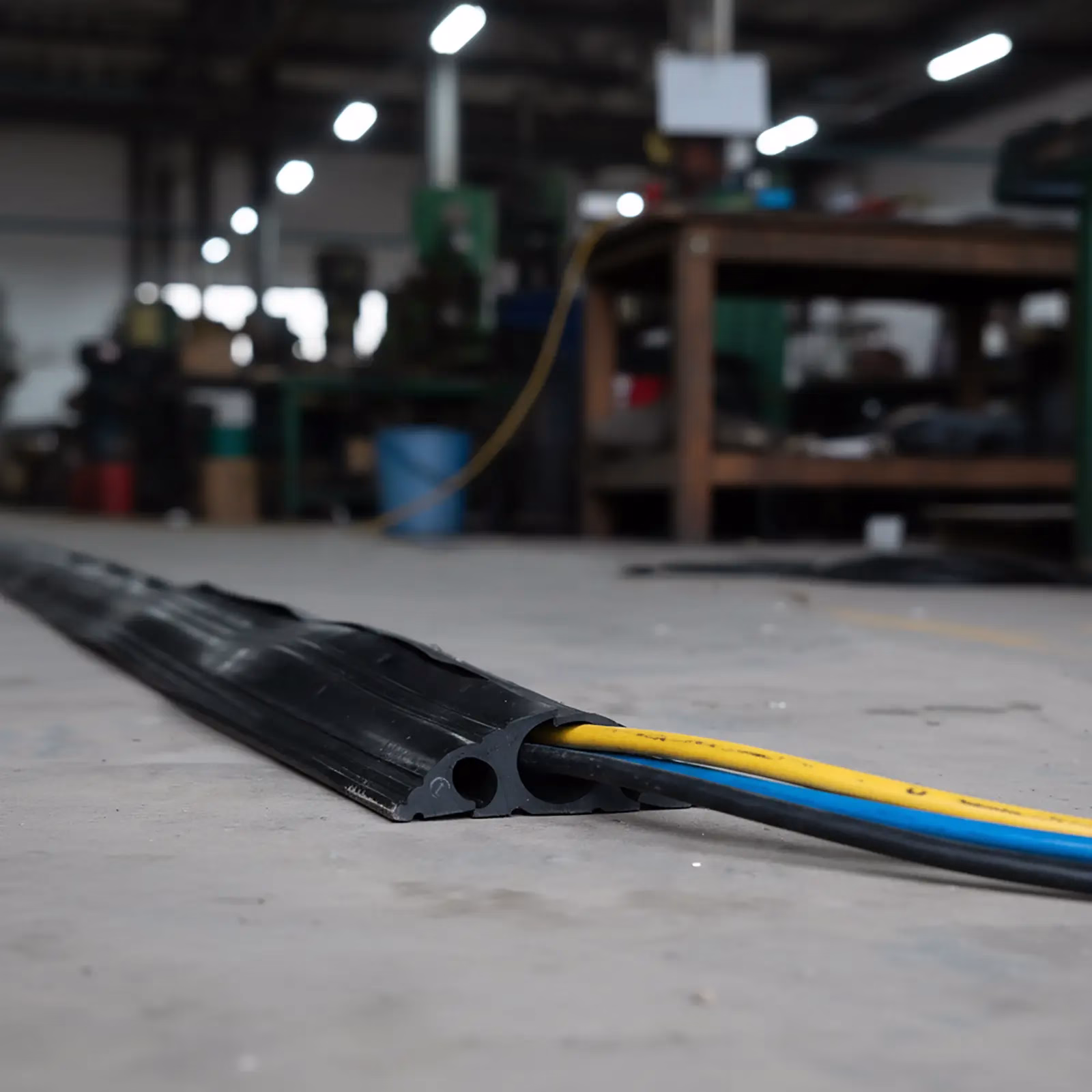 Heavy Duty Floor Cable Protector – Black Rubber Anti-Slip Wire Cover Trunking Channel for Home, Office, Warehouse & Events - Image 6