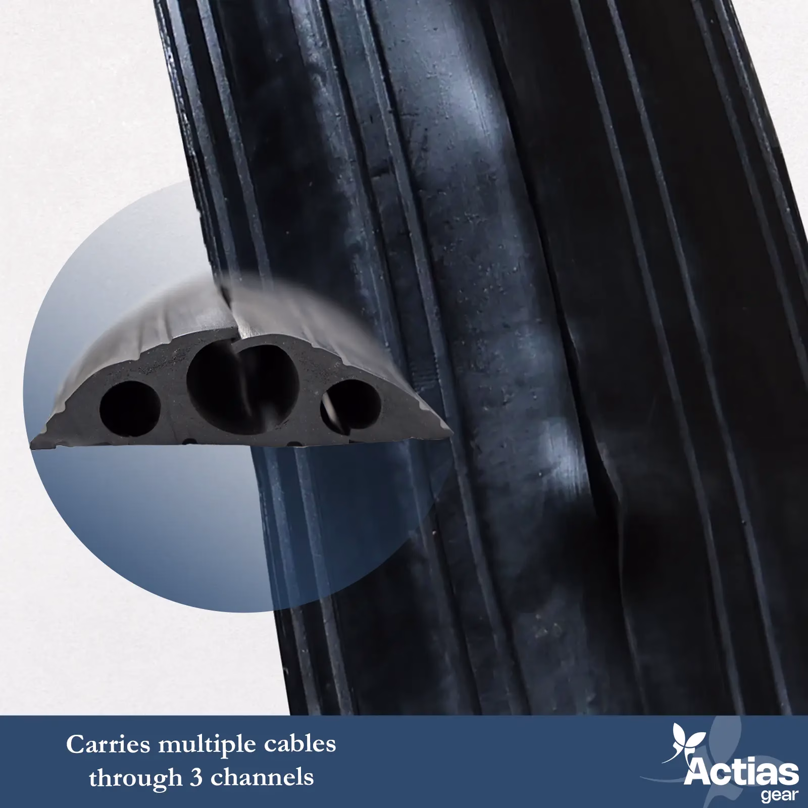 Heavy Duty Floor Cable Protector – Black Rubber Anti-Slip Wire Cover Trunking Channel for Home, Office, Warehouse & Events - Image 8